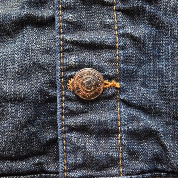 True Religion - Johnny Baja Western - Button Front Denim Jacket - Size M - Picture 3 of 14